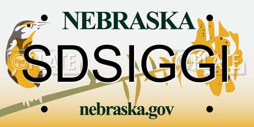 SDSIGGI Nebraska License Plate