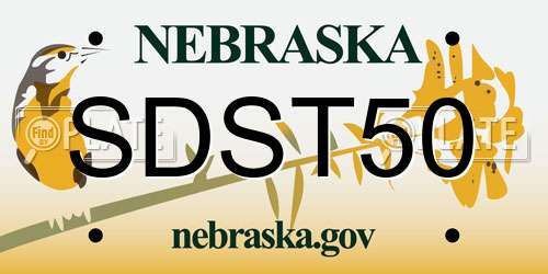 SDST50 Nebraska License Plate