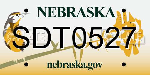SDT0527 Nebraska License Plate