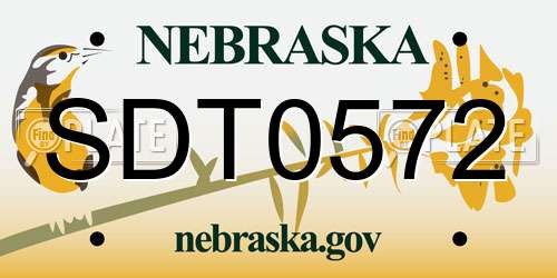 SDT0572 Nebraska License Plate