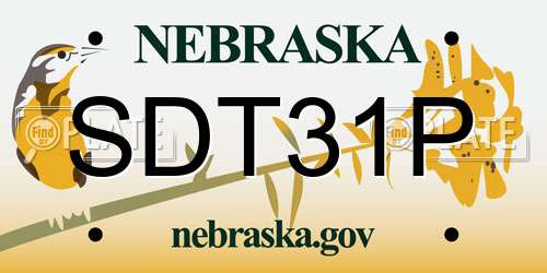 SDT31P Nebraska License Plate