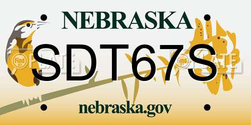 SDT67S Nebraska License Plate