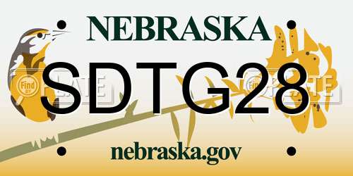 SDTG28 Nebraska License Plate