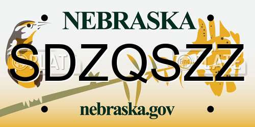 SDZQSZZ Nebraska License Plate