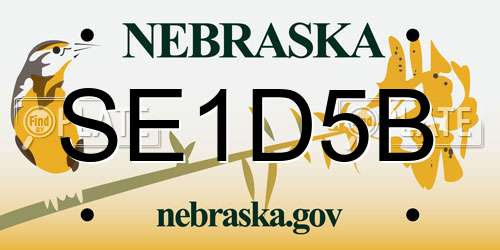 SE1D5B Nebraska License Plate