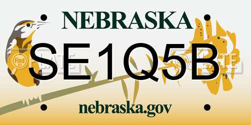 SE1Q5B Nebraska License Plate