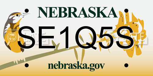 SE1Q5S Nebraska License Plate