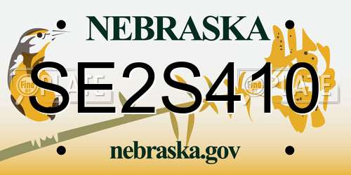 SE2S410 Nebraska License Plate