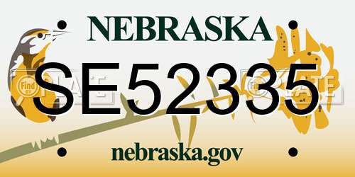 SE52335 Nebraska License Plate