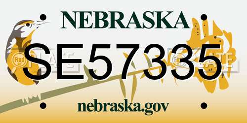 SE57335 Nebraska License Plate