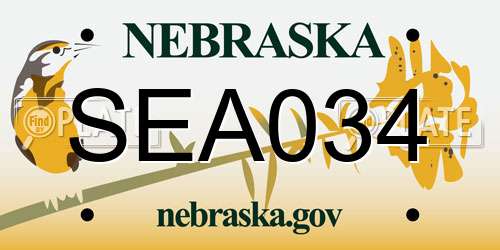SEA034 Nebraska License Plate