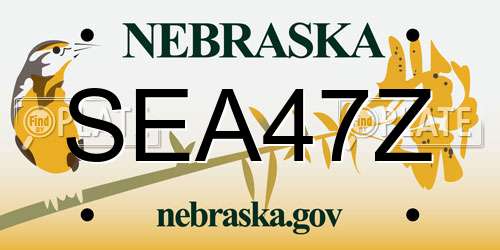 SEA47Z Nebraska License Plate