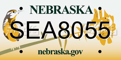 SEA8055 Nebraska License Plate