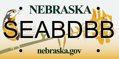 SEABDBB Nebraska License Plate