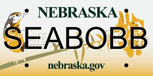 SEABOBB Nebraska License Plate