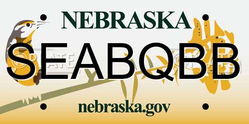 SEABQBB Nebraska License Plate