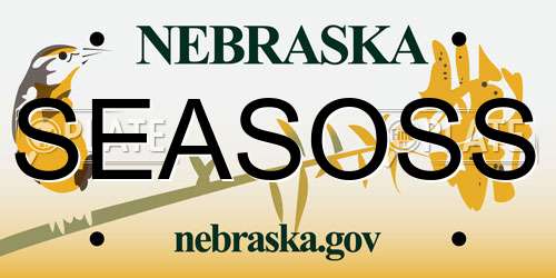 SEASOSS Nebraska License Plate