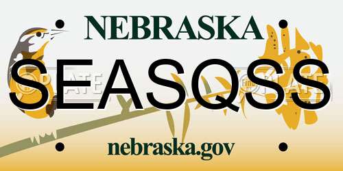 SEASQSS Nebraska License Plate
