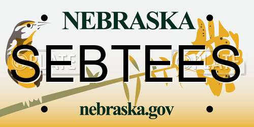 SEBTEES Nebraska License Plate