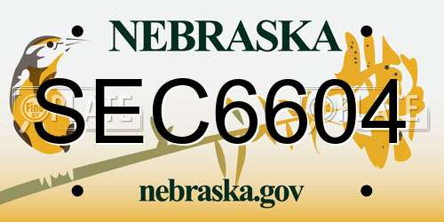 SEC6604 Nebraska License Plate