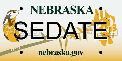 SEDATE Nebraska License Plate