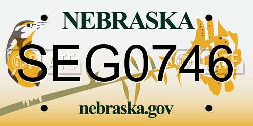 SEG0746 Nebraska License Plate