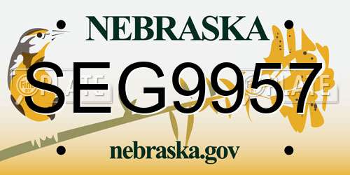 SEG9957 Nebraska License Plate