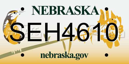 SEH4610 Nebraska License Plate