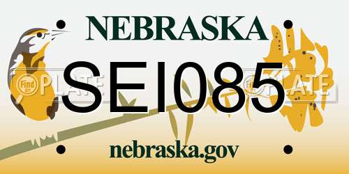 SEI085 Nebraska License Plate