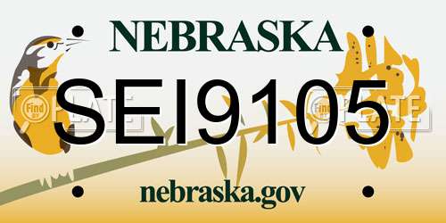 SEI9105 Nebraska License Plate