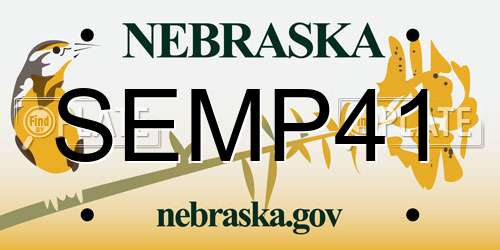 SEMP41 Nebraska License Plate