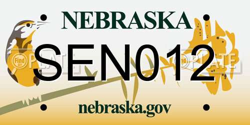 SEN012 Nebraska License Plate