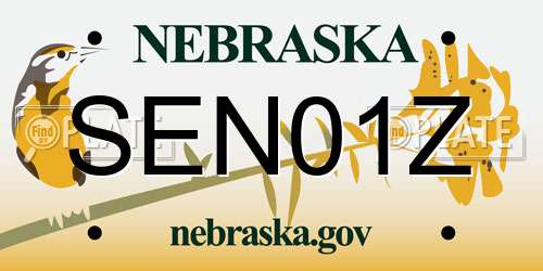SEN01Z Nebraska License Plate