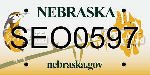 SEO0597 Nebraska License Plate