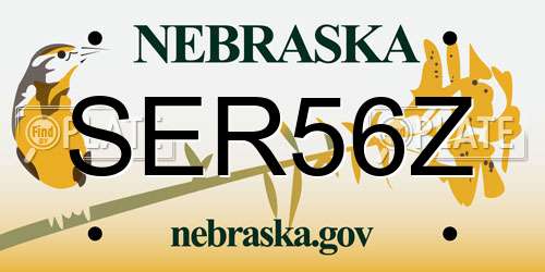 SER56Z Nebraska License Plate
