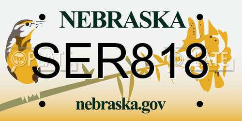 SER818 Nebraska License Plate