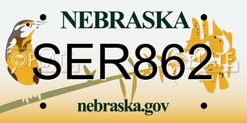 SER862 Nebraska License Plate