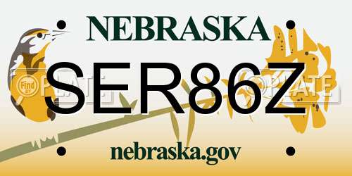 SER86Z Nebraska License Plate