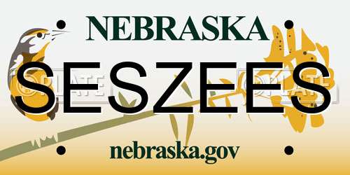 SESZEES Nebraska License Plate