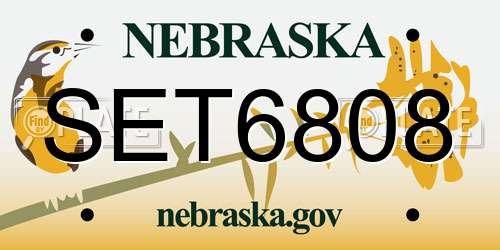 SET6808 Nebraska License Plate