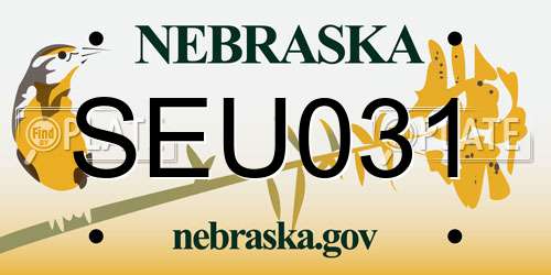 SEU031 Nebraska License Plate