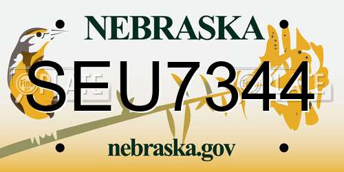 SEU7344 Nebraska License Plate