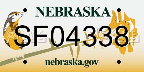 SF04338 Nebraska License Plate