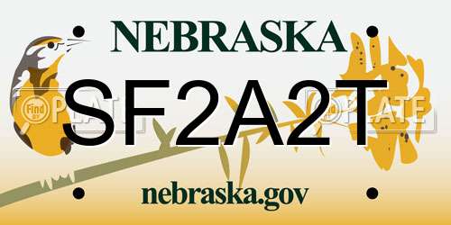 SF2A2T Nebraska License Plate