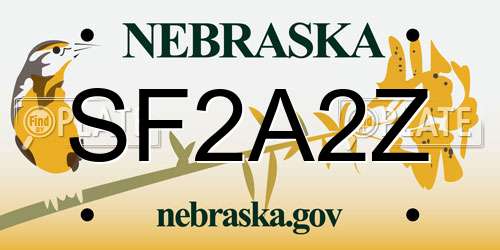 SF2A2Z Nebraska License Plate