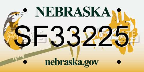 SF33225 Nebraska License Plate