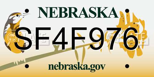 SF4F976 Nebraska License Plate