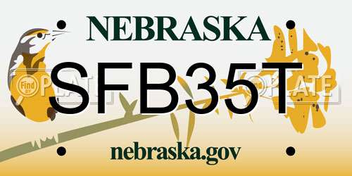 SFB35T Nebraska License Plate
