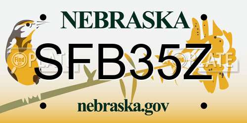 SFB35Z Nebraska License Plate
