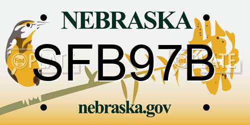 SFB97B Nebraska License Plate